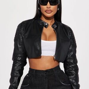 Crop Leather Jacket